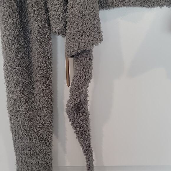 NWT Skims Cozy Cropped Tie Front Sweater in Smoke, L/XL - Picture 4 of 6